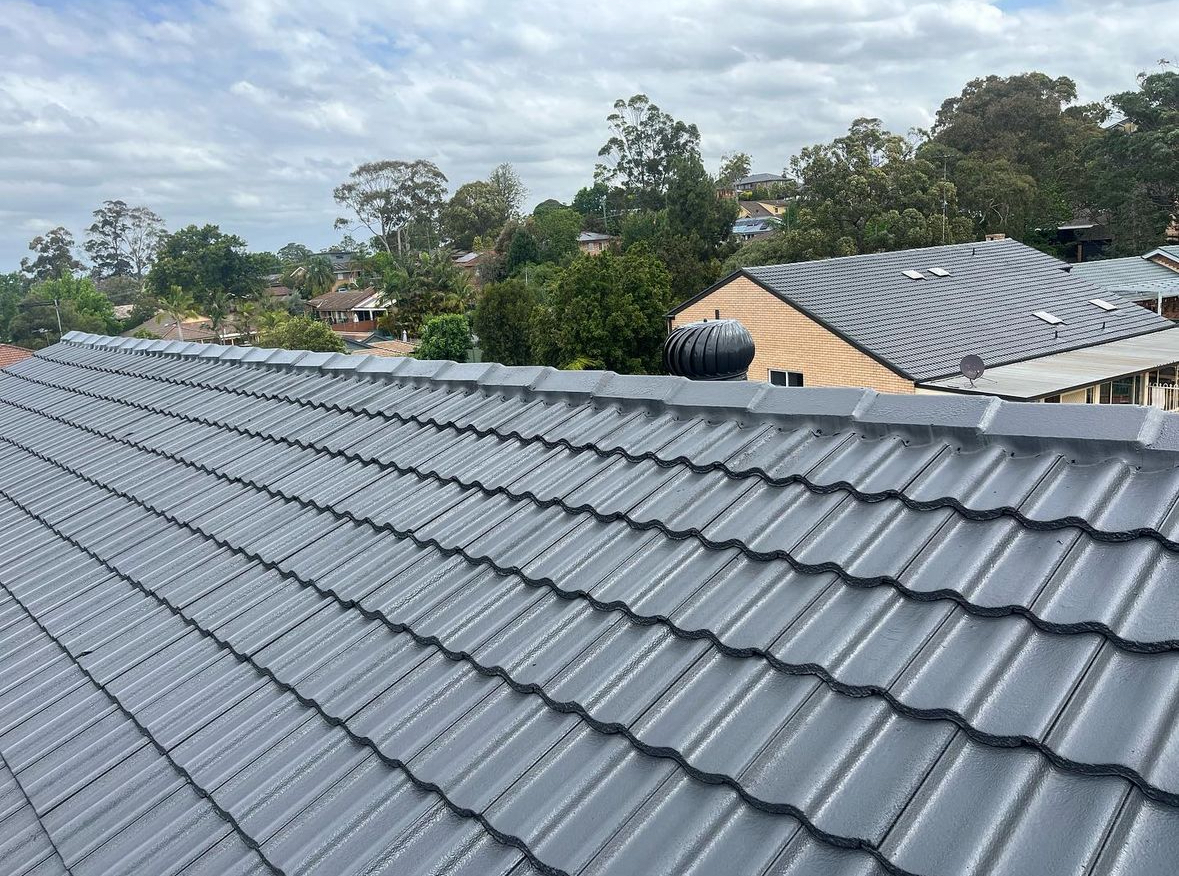 The same Sydney tile roof after restoration and recoating